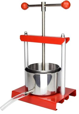 TAIPINGOZ Torchietto, ​Torchio per Frutta​ Pressa per Bacche Pressa for Vino da 2/3/6L con Doppia Canna in Acciaio Inox, Manico a T for Succo, Succo di Erbe(3l)