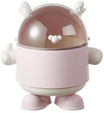 birene Piccolo cestino Contenitore for rifiuti con coperchio ribaltabile - Contenitore for la scrivania for la casa(Pink)