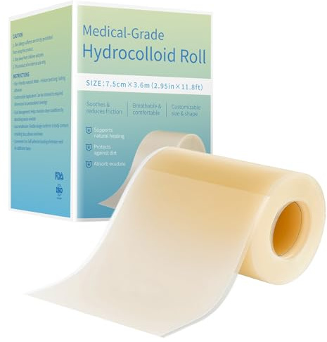 Hydrocolloid Roll 7,5CMX3,6M Hydrokolloid Pflaster Rolle Wasserfestes Hydrokolloid Wundpflaster Selbstklebender Blasenpflaster Schnitt-Zu-GrößE