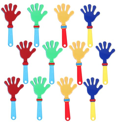 Hohopeti 12 Piezas de Matracas de Mano de Plástico, Juguetes de Aplausos de Plástico, Colores Variados sin Luz, Juguetes para Fiestas Infantiles y Cumpleaños Color Color Aleatorio