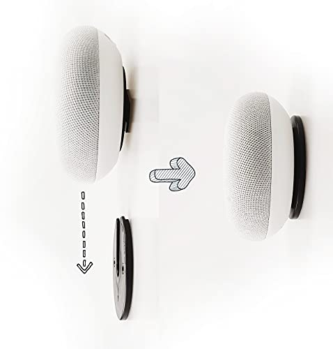 sciuU Rotatable Disc Wall Mount Holder, [2 sets] Detachable Universal Stand, compatible with Google Home mini, External Hard Drive, Portable Smart Speaker, Router, TV Box, Smartphones, etc. - Black