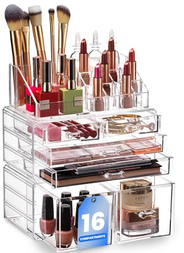 Masirs Clear Cosmetic Storage Organizer, Classy Design, Versatile, Simplifies Your Life