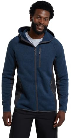 Mountain Warehouse Treston Polaire à Capuche pour Homme - Sweat-Shirt Anti-Boulochage, pans Extensibles - Idéal pour Camping, Plein air, Voyages et randonnée Bleu Marine M