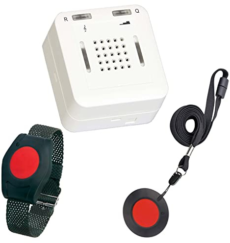 ELDAT - Mobiler Hausnotruf mit Notrufsendern und Quittierungsfunktion - Notrufknopf für Senioren - RS16 mit Armbandsender RT26 und Halsbandsender RT27