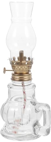 Toddmomy Lámpara De Kerosene Lámparas De Queroseno para Uso En Interiores Lámparas De Aceite Antiguas para Uso En Interiores Queroseno Linterna Anteojos Mecha De Algodón Calentador Vidrio