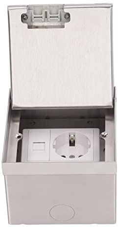 Bodensteckdose Aussen, Bodentank Elektro, Verdeckte Bodensteckdose, Platzsparende Verdeckte Steckdose aus Edelstahl für Zuhause, AC250V