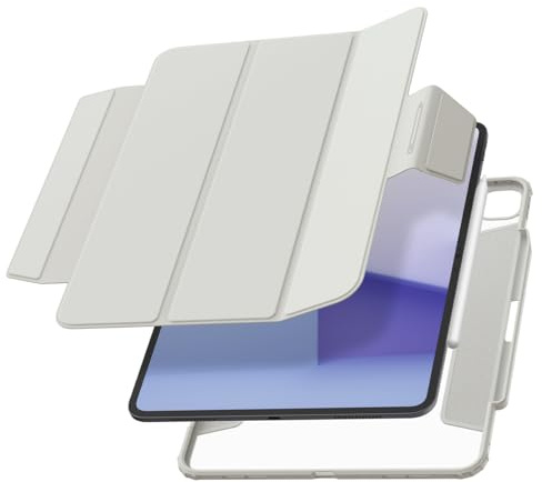 Spigen AirSkin Pro Hülle Kompatibel mit iPad Pro 13 Zoll M5 (2025) / M4 (2024) Chip Case mit abnehmbarem magnetischem Deckel - Grau