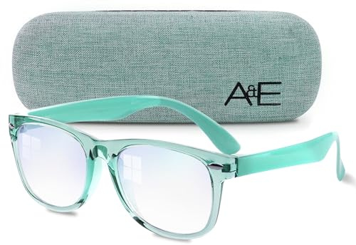 GALVANOX Ava & Ethan Blue Light Glasses for Kids, Blue Light Blocking for Computer/Gaming - Transparent Turquoise (Ages 3-12)