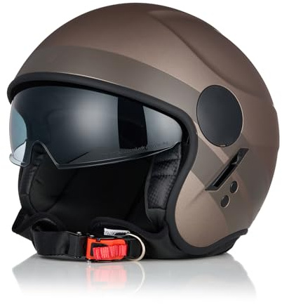 ORIGINE Casco Jet Moto Casco Aperto Scooter Omologato ECE2206 con Visiera
