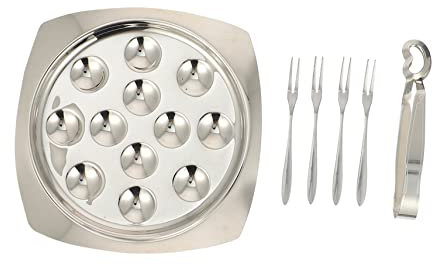 DECHOUS Forchette Con Morsetto Per Piatto A Chiocciola in Acciaio Inossidabile Set Di Stoviglie Per Piatto A Chiocciola Facile Da Usare Sicuro Per Antipasti Per Cena A Chiocciola