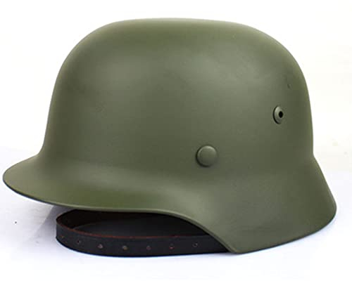 SYLPHID Outdoor WW2 Germany M35 Stahlhelm Stahlhelm Zweiten Weltkrieg Bundeswehr Helm mit Lederfutter (grün)