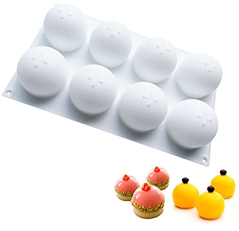 MARUKO 3D Mousse Cake Mould, Sphere Silicone Baking Mold for Chocolate Truffle Dessert Jelly,Christmas and Thanksgiving Homemade,Ball Pastry and Ice Cream Bombe