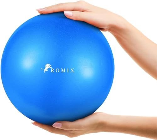ROMIX Pilates Ball, Aufblasbarer 23 cm Gymnastikball Klein für Stabilität und Balance, Anti-Burst Yogaball für Physiotherapie, Fitnessball Fitball - Ideal zur Home Gym, Büro, Kleingerät für Workout