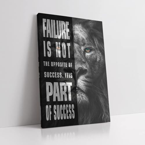 KAWAHONE Motivierende Wandkunst für Unternehmer, inspirierende Poster, positives Löwe, Tierbild, Zitate, Wanddekoration, inspirierende Löwe, Dekoration (30.5 cm Bx45.7 cm H, Löwe)