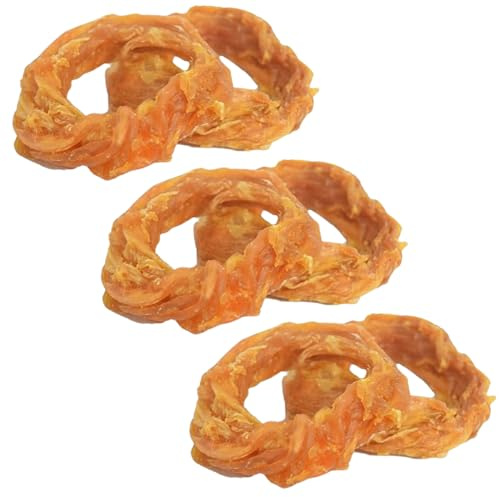 Ultra Chewy Turkey Tendon Rings for Dogs - Premium All-Natural Tendons, Hypoallergenic Treats, Easy to Digest, Alternative to Rawhide (6 Pack)