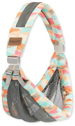 SONARIN Multifuncional Fular Portabebés,Ergonómico Portador de Bebé Bandolera Portabebés Mochila Portabebés Portadores con Correa Ajustable de Hombro para Recién Nacidos 0-36 Meses(Geometría)