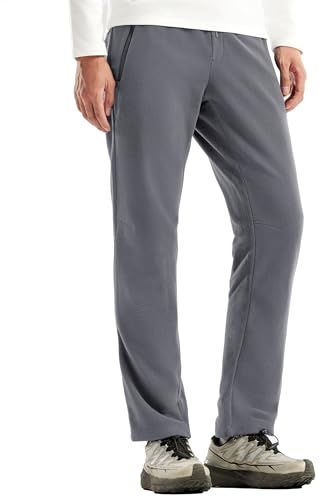 Pioneer Camp Pantaloni da jogging da uomo in pile – caldi pantaloni termici con fibra d'argento antistatica, morbidi e comodi per l'inverno, il tempo libero e le attività all'aria aperta, grigio, S