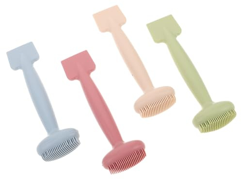 VILLFUL 4 Stück Teiliges Silikon Clay Brush Applicator mit Doppelseitigem Design Sanfter Gesichtspinsel für Gesichtsmaske und Porenreinigung Hautfreundlich Leicht zu Reinigen für Creme und