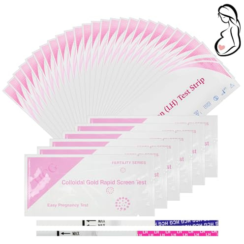 AYBUY 25 ägglossningstestremsor, med 6 graviditetstestremsor, ägglossningstestremsor med känslighet 25 miu/ml (B, 25 × ägglossningstestremsor + 6 × graviditetstest)