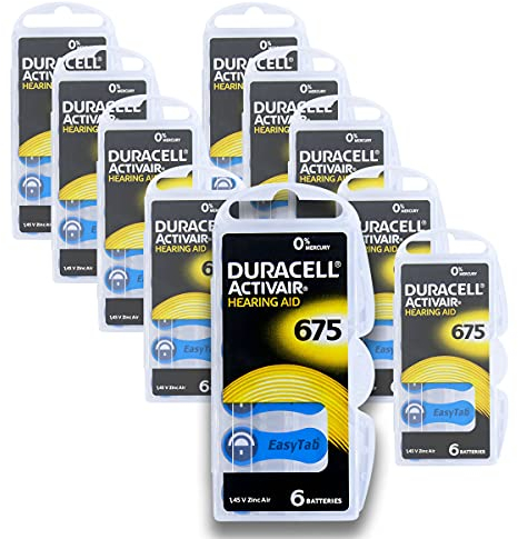 60 Duracell Activair Batterien Hearing Aid Gr. 675 Hörgerätebatterien (10x 6er Blister) PR41 Braun 24600