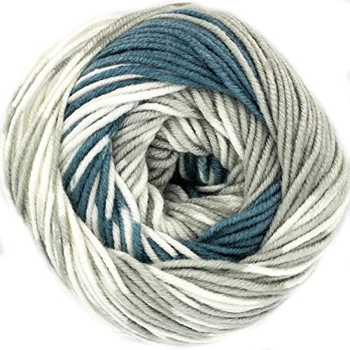 King Cole Fjord DK Knitting Wool Acrylic Self Pattern Fairisle Yarn 1 x 100g (Sortland - 4562)