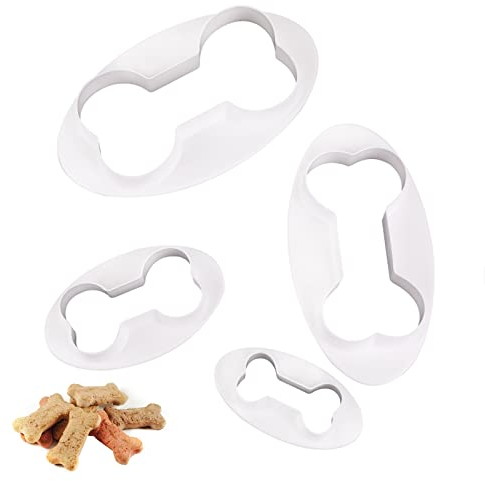 4 Stück Ausstechformen Knochenform Keksausstecher für Hunde-Kekse oder Leckerlis 4 Größen Hund Ausstecher Set zum Backen und Basteln