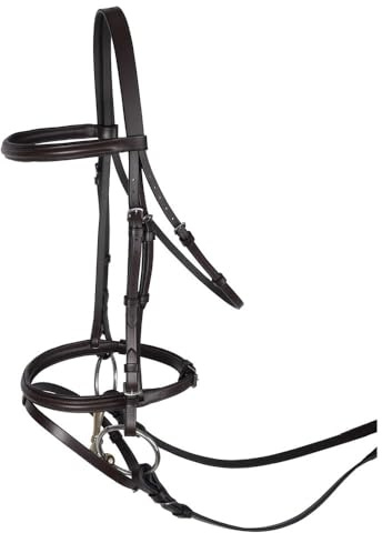 Schneiders Traditional Padded Flash Noseband Bridle for Horses | Ideal for Dressage & Jumping | Enhanced Comfort & Grip | Customizable Name Plate | Color Havana | Size Oversize