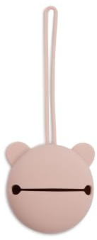 Jollein Boîte à tétine en silicone pour les déplacements - Rose sauvage - Diamètre 7 cm - Rangement de tétine - Vieux rose