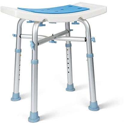 NEWFUN Duschstuhl Für Senioren, Höhenverstellbarer Duschhocker 150 KG, Rutschfester Badesitz, Werkzeuglose Montage, Für Erwachsene