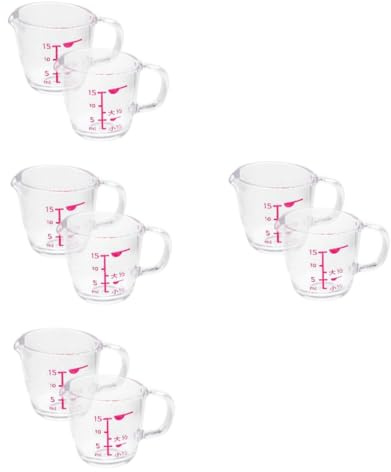 Amosfun 8 Pièces Tasse à Mesurer Graduée Tasses Claires Récipient Transparent Gobelet Doseur Réglable Tasse à Mesurer Avec Échelle Tasse D'eau Épaissie Petite Liquide Comme