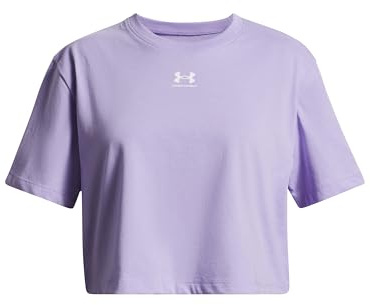 Under Armour Niña Rival Short Sleeve, Camiseta de Manga Corta Suave y cómoda, Camiseta Deportiva Transpirable para Entrenamiento, educación física y atletismoTransparent / / White,YMD