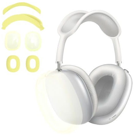 CAPASTEC 1 Set Copri Padiglioni Auricolari in Silicone con Custodia Protettiva in TPU per Cuffie AirPod Max, Accessori per Apple AirPod Max, Giallo