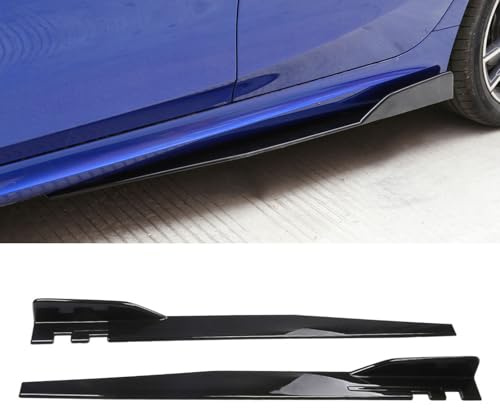 YYRTTDM Faldón Lateral para Seat Leon ST 2012-2016 2017 2018 2019 2020, Coche Difusor Divisor Rasguño Falda Lateral Extensión Accesorios,Bright Black