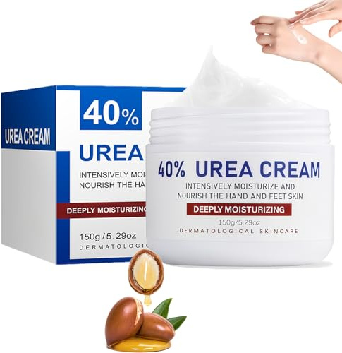 Crema Riparatrice 40% Urea per Piedi Screpolati e Talloni Secchi,Crema Idratante Intensiva Anti Screpolature per Piedi,Mani,Gomiti e Ginocchia,150g