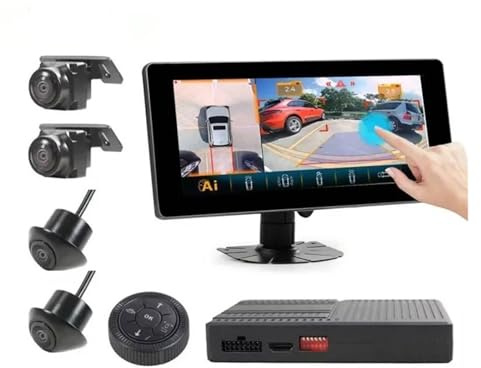 Bilbackkamera 3D 360-kamera För Bil 1080P DVR-videoinspelare Med AI Intelligent Runtomsiktskamera(With Touch Screen)