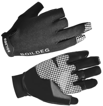 Cabilock Guantes de Pesca Antideslizantes Reflectantes y Profesionales para Exteriores Navegación y Vela Talla Negros