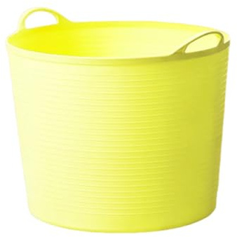 KIXZSAZ Vasca da bagno flessibile da 40 litri con maniglia, grande cesto per vestiti sporchi, cesto per la biancheria, per giocattoli, secchio per doccia giocattolo, Giallo