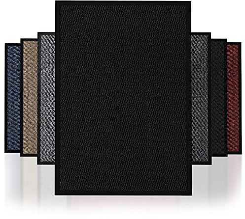Barrier Door Mat Heavy Duty Rubber Non-Slip Floor & Kitchen Mat Easy Clean Absorbent Soft Feel Entrance Rug Floor Mat (Black, 40x60 cm)