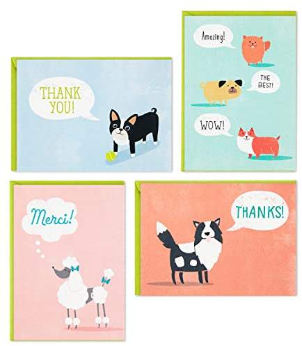 Hallmark Thank You Cards Assortment, Cute Dogs (48 Cards and Envelopes)