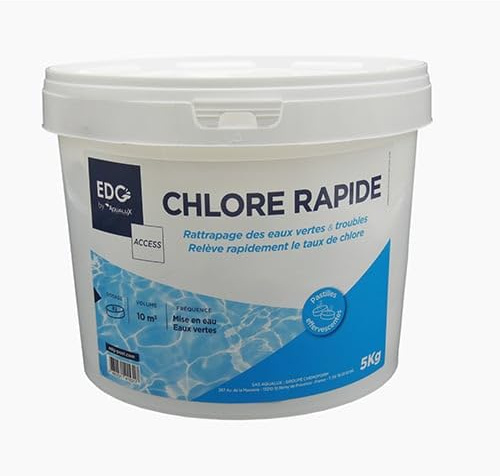 Chlore Rapide (Choc) Piscine - Pastilles 25g - Seau 5kg - Effet Immédiat - Spécial Rattrapage Eaux Vertes - Gamme Traitement Et Accessoires Piscine EDG Access