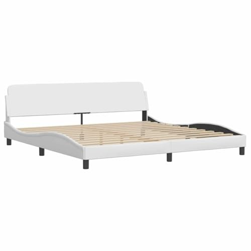 vidaXL Estructura de Cama Dover Cuero sintético Blanco 200x200cm