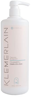 Valquer - Klemerlain Shampoo per capelli lisci, formula zero. Idrata, protegge e dona lucentezza, morbidezza e controllo della lanugine, con capsule di cotone, pantenolo, fucogel e vitamina E. Vegano