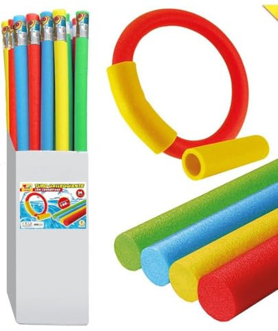 Tubo Bastone Cavo Noodle Galleggiante con Connettore 160 Cm (Vendita 1 Pz) Mare Piscina Nuoto Fitness in Schiuma Polietilene Espanso Sport Acquatici Colori Assortiti