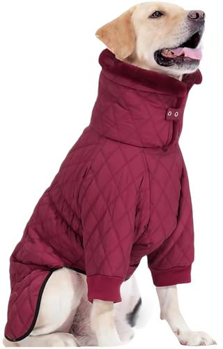 Cappotto Cane Invernale Impermeabile con Cerniera, Giubbotto Cane Taglia Grande Antivento, Poliestere per Cani Piccoli Medi e Grandi(Red,L)