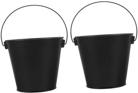 TOYANDONA 2 Stück Metall Fetteimer Für Grill Fettauffangbehälter Öl Auffangschale Grillzubehör Outdoor Camping Picknick Robustes Eisen 5,6x5,6x4cm