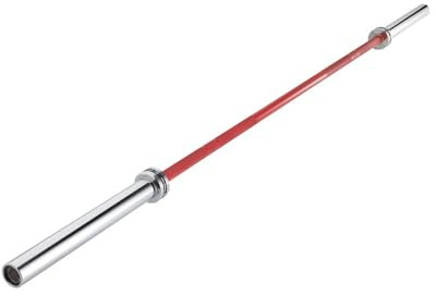 Barra Olímpica Profesional 220 cm – 50 mm – 4 Rodamientos – Carga Máxima 365 kg – 20 kg – Powerlifting, Cross Training y Halterofilia – Color Rojo – Fitness Tech