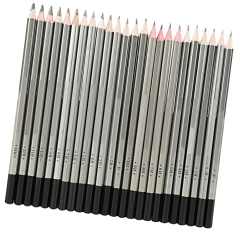 RiToEasysports Juego de Lápices de Pintura sin Color, 24 Uds., Lápiz de Dibujo de Grafito 9H-14B, Madera Premium para Artistas, Pintura de Bocetos