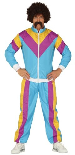 Guirca Fiestas Costume de Gymnaste pour Homme Adulte (48-50/M) - Veste et Pantalon - Costumes de Sport et années 80 pour fêtes et événements - Idéal pour célébrations et Carnaval - Bleu et Violet