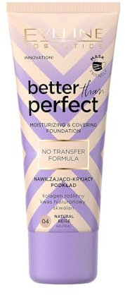 Eveline Cosmetics Better Than Perfect Better Than Perfect Hydrating-Coverage Foundation - Shade 04, 30ml - Hyaluronic Acid & Plant Collagen for Radiant Skin