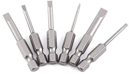Fydun Mango hexagonal magnético de 6 piezas Cabeza de una palabra 2-6 mm 50 mm de largo Vástago hexagonal de 0.25 Cabeza de aleación plana de aleación S2 Punta de destornillador ranurado